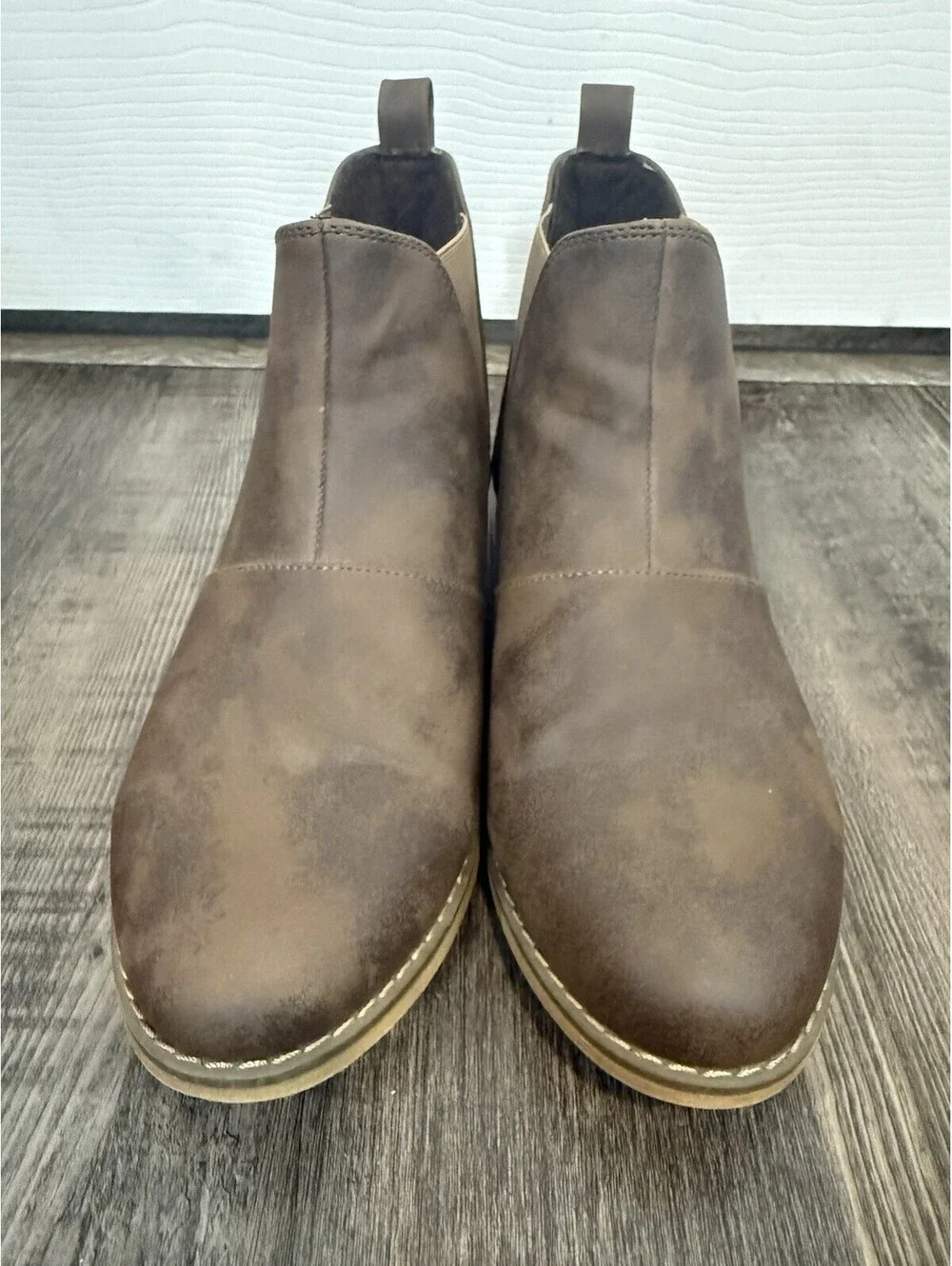 Rocket Dog Boots Womens Sz 10 Maylon Pull On Chelsea Bootie Brown Faux Leather